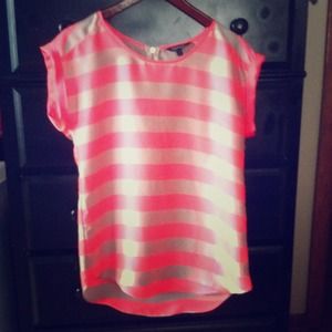 Express nude and pink striped top