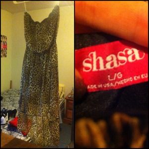 Cheetah print maxi high-low dress!!