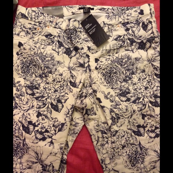 H&M Flower Print Super Slim Pant