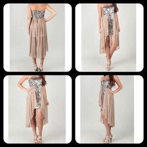 Strapless sequin dress