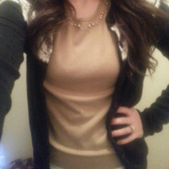 SOLD!!! REDUCED!!!Tan embellished sweater :) - Picture 2 of 3
