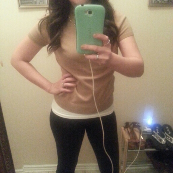 SOLD!!! REDUCED!!!Tan embellished sweater :) - Picture 3 of 3