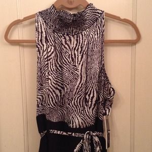 Zebra print/black dress