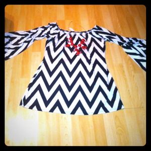 Chevron Black and White Dress