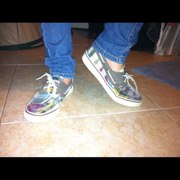 Colorful plaid sperrys