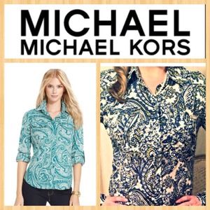 *MICHAEL Michael Kors Paisely Button Down Top!*