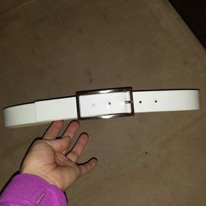 White leather belt