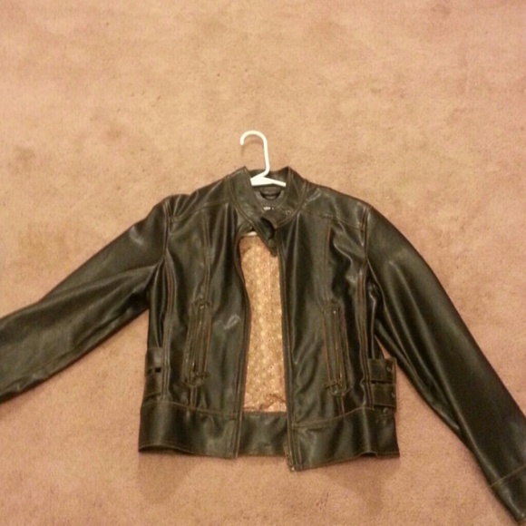 Black faux leather jacket - Picture 1 of 4