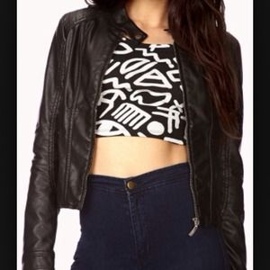 Black faux leather jacket