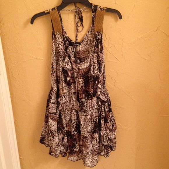 Brown and black dress