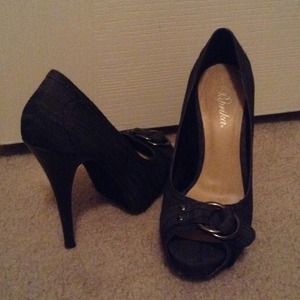 Denim heels