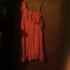 Coral one shoulder dress