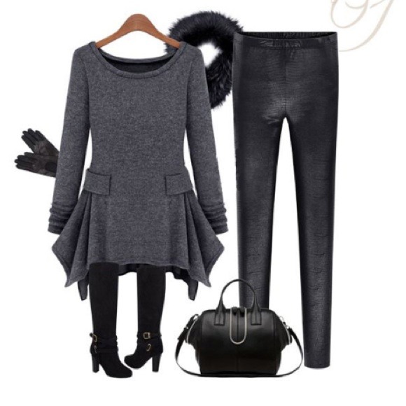 ๐ซSOLD IN BUNDLE๐ซGray/black chiffon - Picture 2 of 3