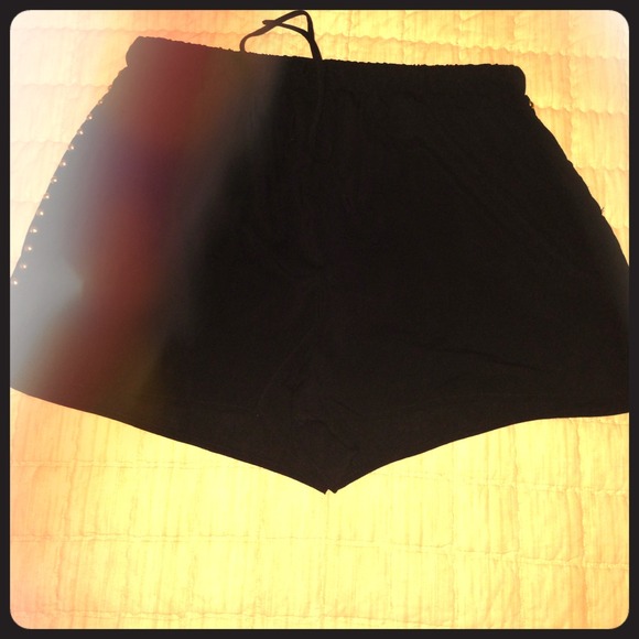 Black Polyester Shorts