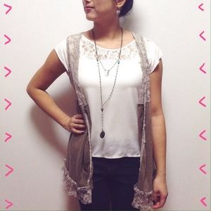 Romantic lace sweater vest