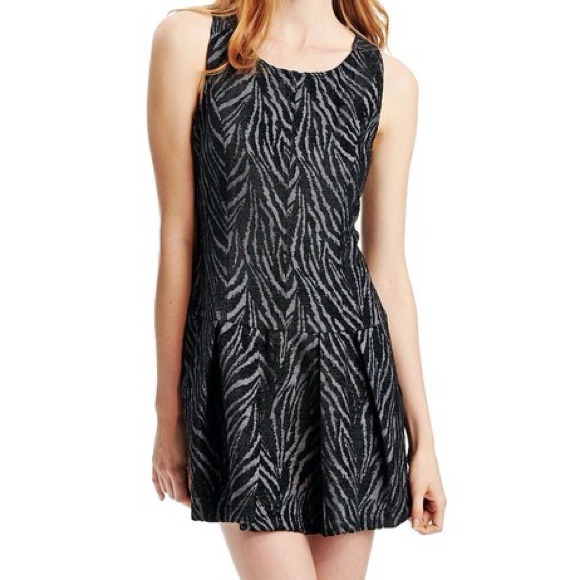 Free People zebra dress in black