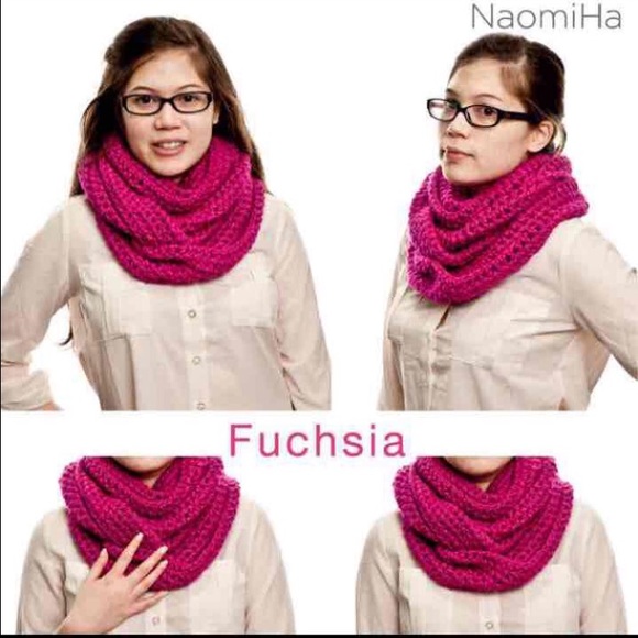 Fuchsia Waffle Infinity Scarf (last one)
