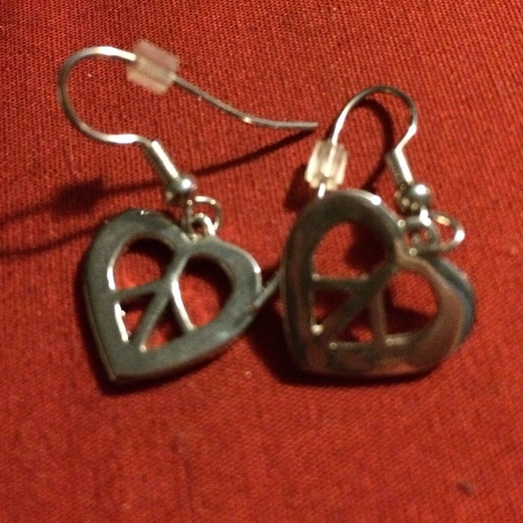 Silver peace earrings