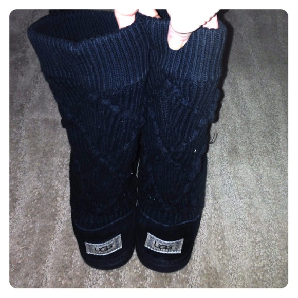 Ugg black knit boots