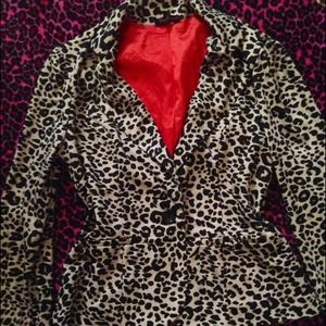 Animal print blazer