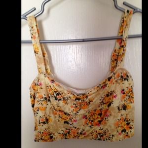 Floral Print Ruched Mid-Drift Adjustable Tank