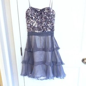Strapless sequin semi formal dress