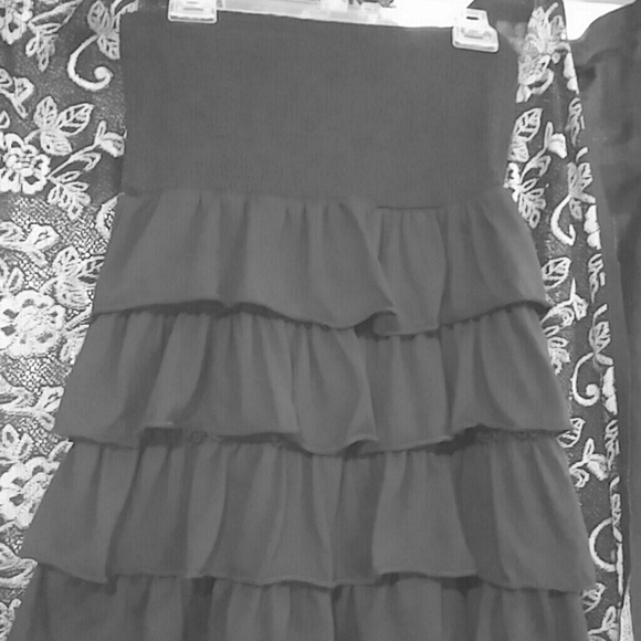 Tube top ruffle dress