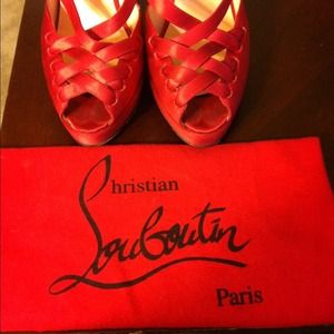 Louboutin Red lacy louboutins authentic.