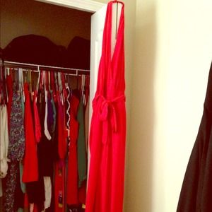 Red jumpsuit.