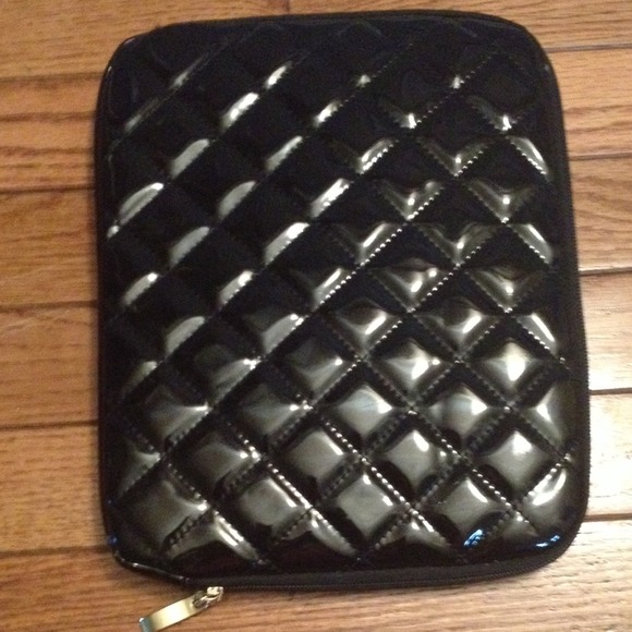 Black 'Quilted' Shiny iPad Case Cover