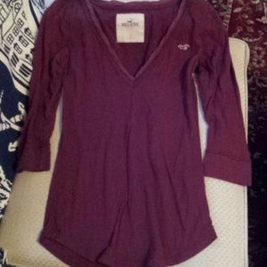 Maroon 3/4 Sleeve Hollister Top