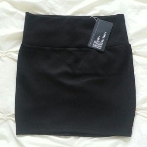 Body con black mini skirt