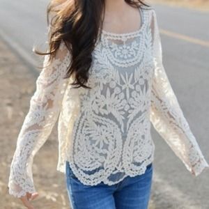 Beautiful lace top cover up NWOT