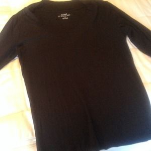 Black Soft knit type V neck top