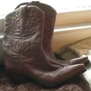 Guess Geniune Leather Cowboy boots BrownReduced