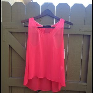 Zara High Low Sheer Top. Large