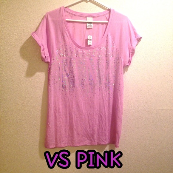 ❌❌SOLD❌❌Victoria's Secret PINK Lavender Bling Tee✨