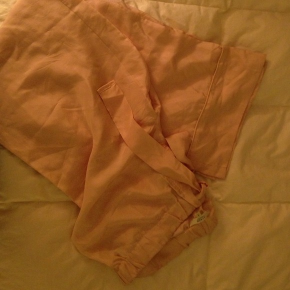 JCrew 100% silk light pink pajama bottom small