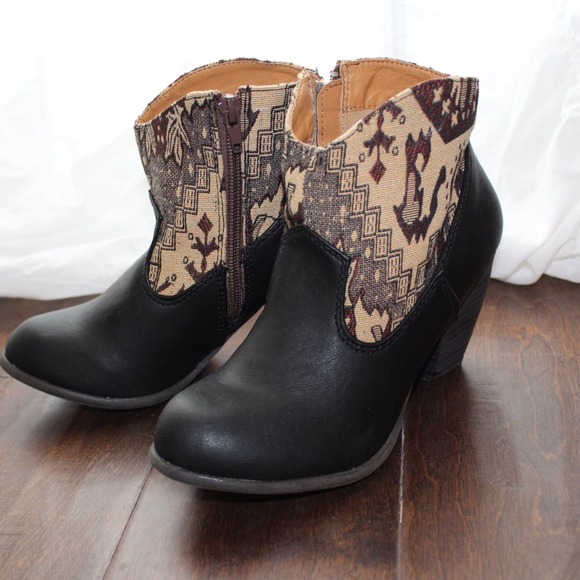Shoes - New southwest print black booties Shoes - New southwest print black booties