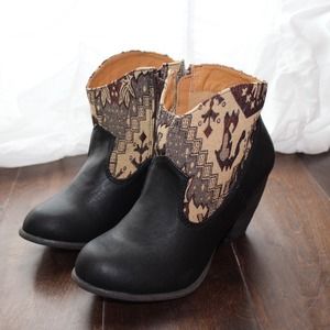 Shoes - New southwest print black booties Shoes - New southwest print black booties