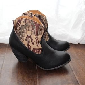 Shoes - New southwest print black booties Shoes - New southwest print black booties