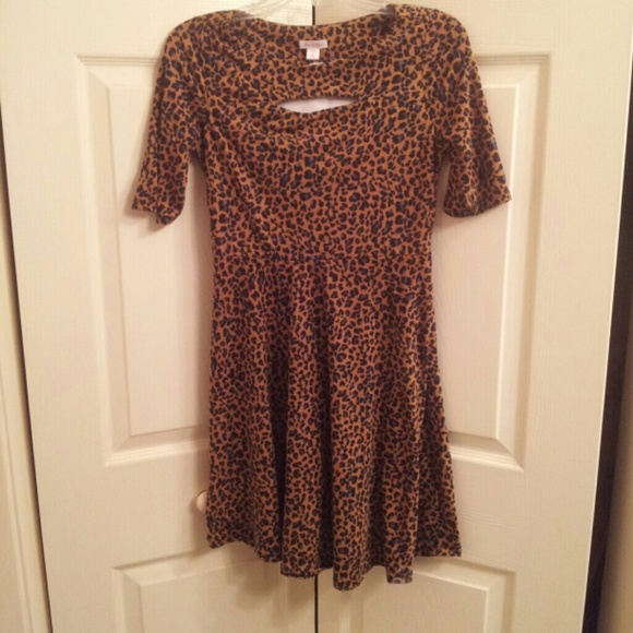 Cut out animal print dress