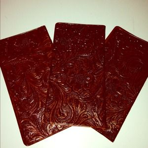 Brown Vintage Patterned Checkbooks