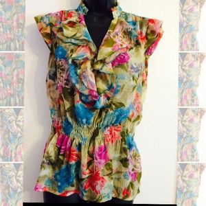 Ruffled Floral Top