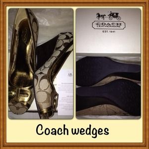 Authentic Coach wedges and tan wedge bundle