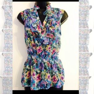 Ruffled Floral Top