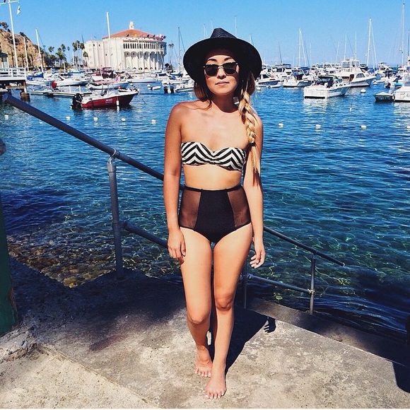 American apparel high waisted swim bottoms
