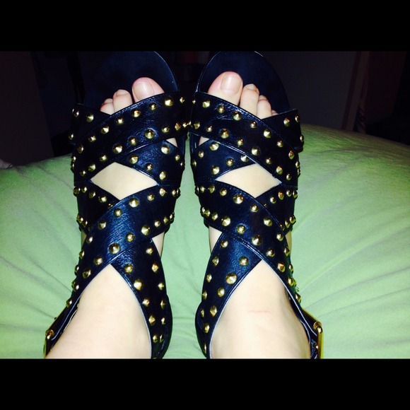 Steve Madden black studded sandals