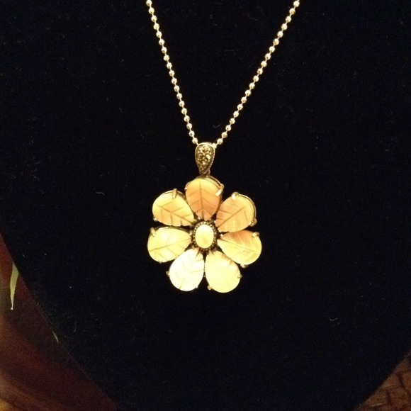 Sterling Pink Mother of Pearl Pendant