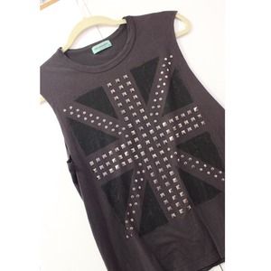 UK Flag Muscle Tank with studs!